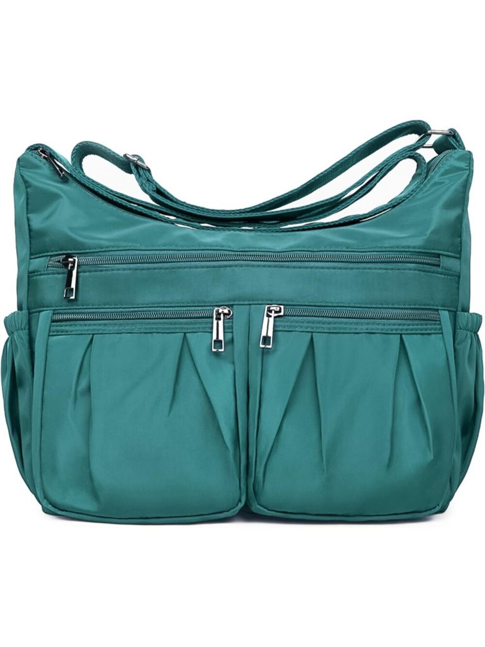 Women's Lake Blue Nylon Crossbody Bag Water Resistant Anti Theft Travel Purse